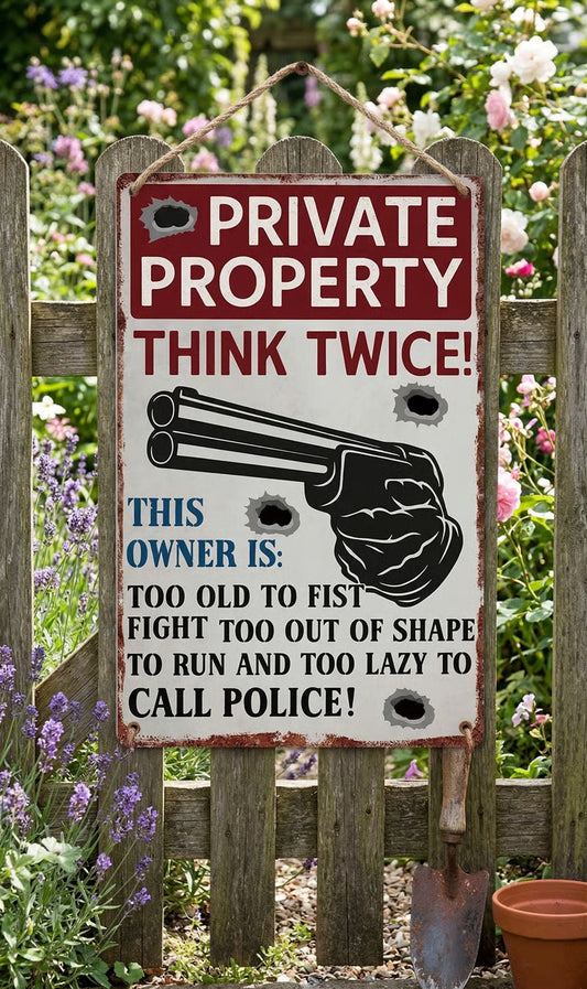 🔥Metal No Trespassing Signs Private Property Funny