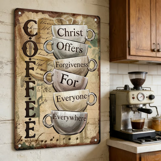 ✝️Christ Offers Forgiveness for Everyone 12x8 Metal Sign